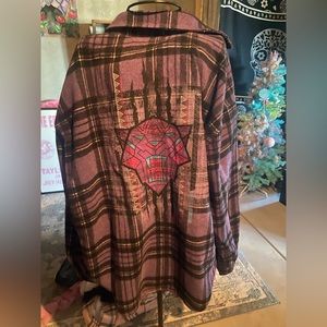 Marvel's Black Panther "Wakanda Forever" Plaid Jacket Size Large
